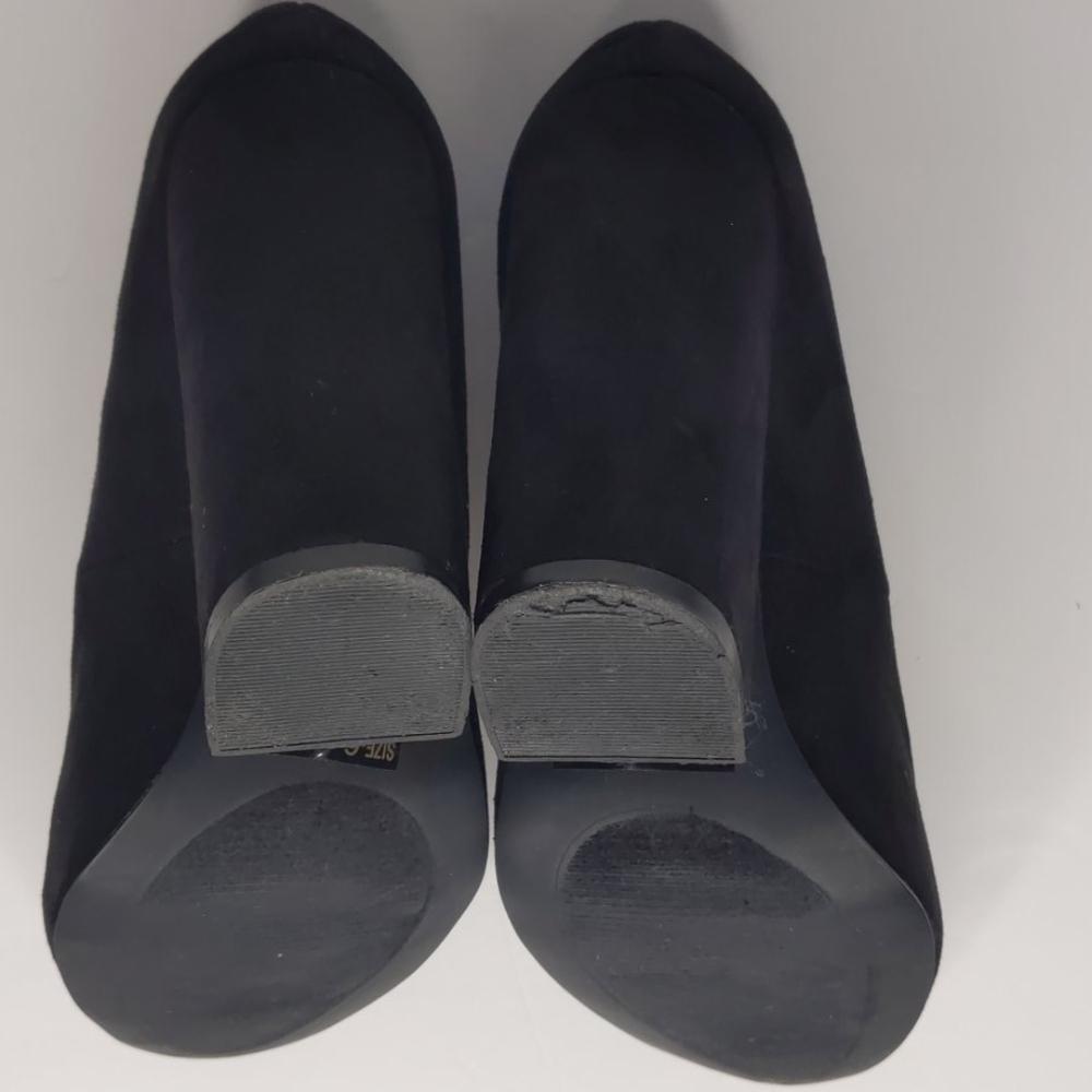 QUPID heel BLACK Faux Suede Size 6 - Picture 13 of 16